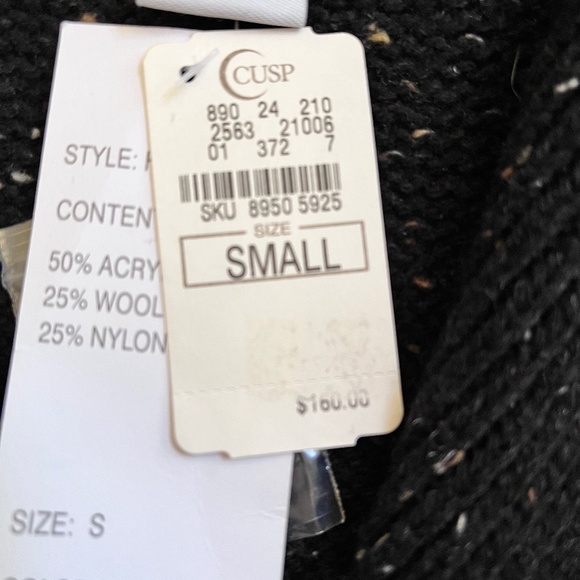 Design History Sweater Womens S WOOL Blend Black Cardigan Short Sleeve Button - Picture 2 of 10